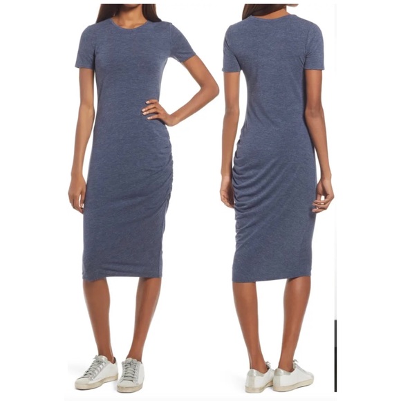 Treasure & Bond Dresses & Skirts - TREASURE & BOND SIDE RUCHED BODY-CON DRESS 🌺IN STORES🌺